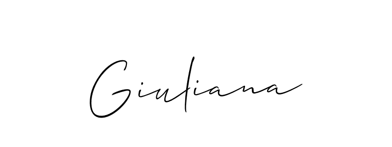 It looks lik you need a new signature style for name Giuliana. Design unique handwritten (Allison_Script) signature with our free signature maker in just a few clicks. Giuliana signature style 2 images and pictures png