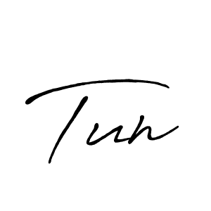 Make a beautiful signature design for name Tun. With this signature (Antro_Vectra_Bolder) style, you can create a handwritten signature for free. Tun signature style 7 images and pictures png