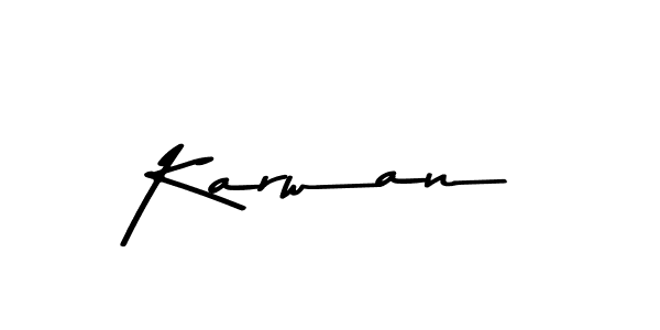 Create a beautiful signature design for name Karwan. With this signature (Asem Kandis PERSONAL USE) fonts, you can make a handwritten signature for free. Karwan signature style 9 images and pictures png