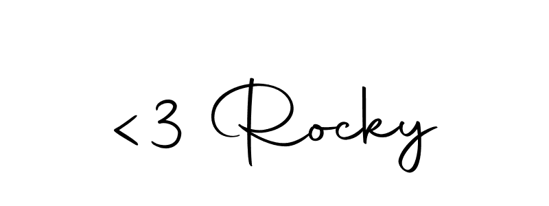 Use a signature maker to create a handwritten signature online. With this signature software, you can design (Autography-DOLnW) your own signature for name <3 Rocky. <3 Rocky signature style 10 images and pictures png