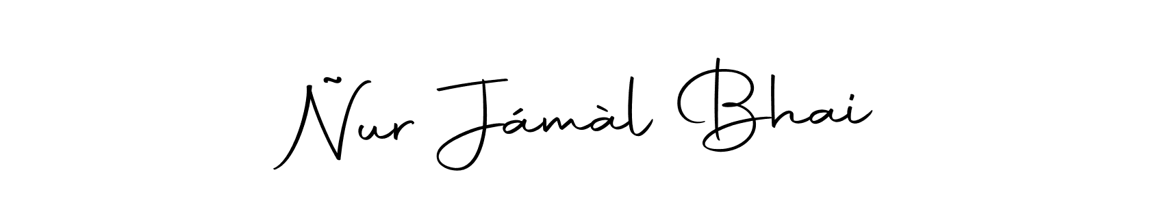 How to make Ñur Jámàl Bhai name signature. Use Autography-DOLnW style for creating short signs online. This is the latest handwritten sign. Ñur Jámàl Bhai signature style 10 images and pictures png