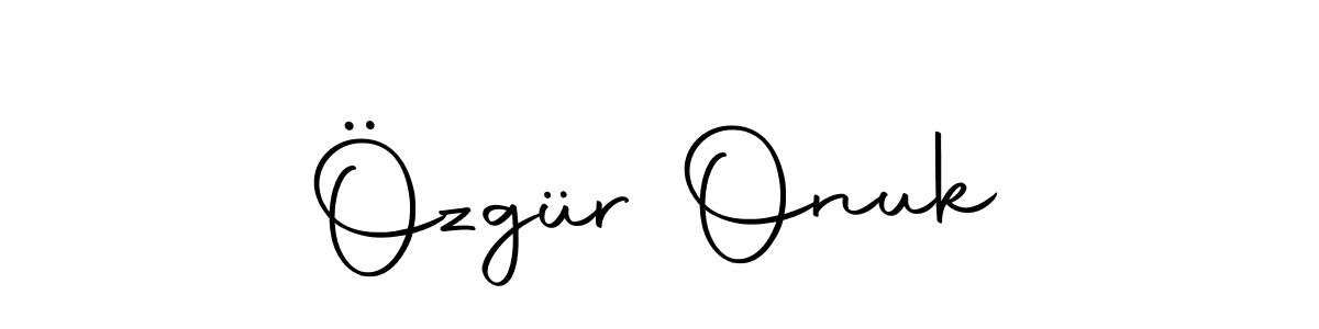 How to make Özgür Onuk name signature. Use Autography-DOLnW style for creating short signs online. This is the latest handwritten sign. Özgür Onuk signature style 10 images and pictures png