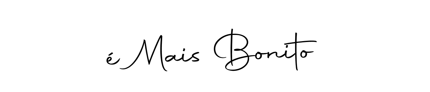 The best way (Autography-DOLnW) to make a short signature is to pick only two or three words in your name. The name é Mais Bonito include a total of six letters. For converting this name. é Mais Bonito signature style 10 images and pictures png