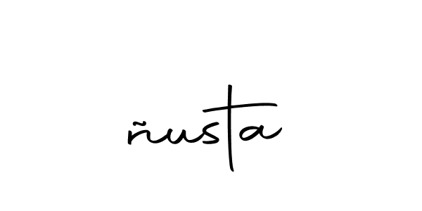 The best way (Autography-DOLnW) to make a short signature is to pick only two or three words in your name. The name ñusta include a total of six letters. For converting this name. ñusta signature style 10 images and pictures png