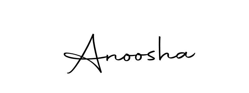 The best way (Autography-DOLnW) to make a short signature is to pick only two or three words in your name. The name  Anoosha include a total of six letters. For converting this name.  Anoosha signature style 10 images and pictures png