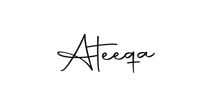 Use a signature maker to create a handwritten signature online. With this signature software, you can design (Autography-DOLnW) your own signature for name  Ateeqa.  Ateeqa signature style 10 images and pictures png