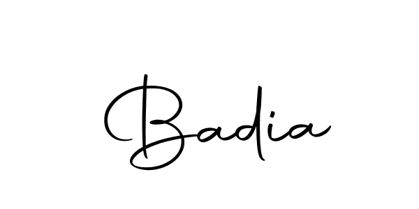 The best way (Autography-DOLnW) to make a short signature is to pick only two or three words in your name. The name  Badia include a total of six letters. For converting this name.  Badia signature style 10 images and pictures png