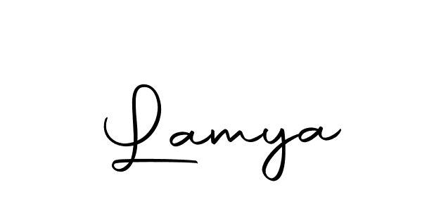 Use a signature maker to create a handwritten signature online. With this signature software, you can design (Autography-DOLnW) your own signature for name  Lamya.  Lamya signature style 10 images and pictures png