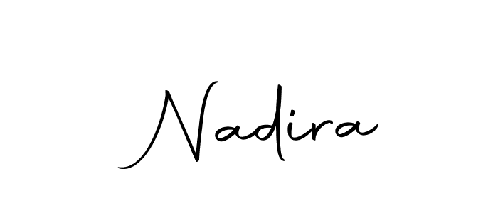 The best way (Autography-DOLnW) to make a short signature is to pick only two or three words in your name. The name  Nadira include a total of six letters. For converting this name.  Nadira signature style 10 images and pictures png