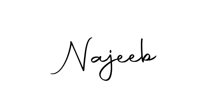 How to make  Najeeb name signature. Use Autography-DOLnW style for creating short signs online. This is the latest handwritten sign.  Najeeb signature style 10 images and pictures png