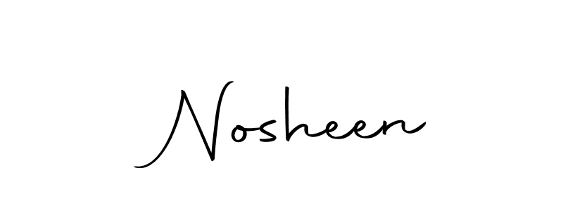 The best way (Autography-DOLnW) to make a short signature is to pick only two or three words in your name. The name  Nosheen include a total of six letters. For converting this name.  Nosheen signature style 10 images and pictures png