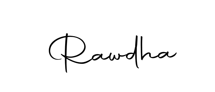 Use a signature maker to create a handwritten signature online. With this signature software, you can design (Autography-DOLnW) your own signature for name  Rawdha.  Rawdha signature style 10 images and pictures png