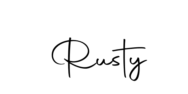 Design your own signature with our free online signature maker. With this signature software, you can create a handwritten (Autography-DOLnW) signature for name  Rusty.  Rusty signature style 10 images and pictures png