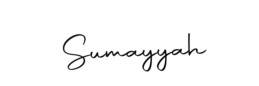 Create a beautiful signature design for name  Sumayyah. With this signature (Autography-DOLnW) fonts, you can make a handwritten signature for free.  Sumayyah signature style 10 images and pictures png