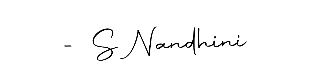 The best way (Autography-DOLnW) to make a short signature is to pick only two or three words in your name. The name - S Nandhini include a total of six letters. For converting this name. - S Nandhini signature style 10 images and pictures png