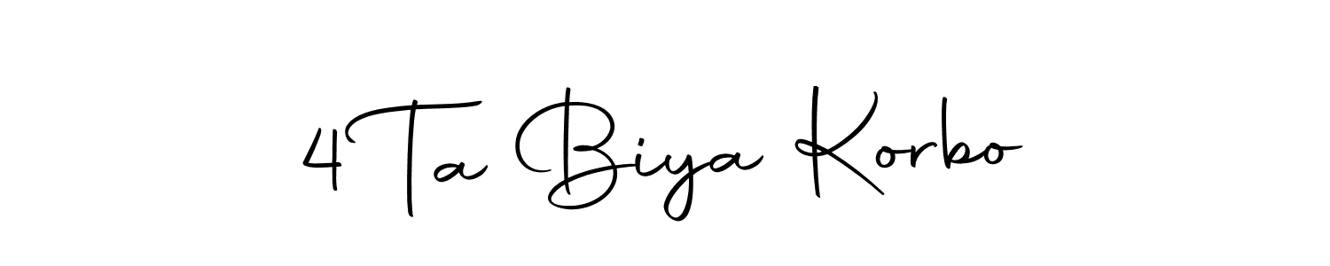 Here are the top 10 professional signature styles for the name 4 Ta Biya Korbo. These are the best autograph styles you can use for your name. 4 Ta Biya Korbo signature style 10 images and pictures png