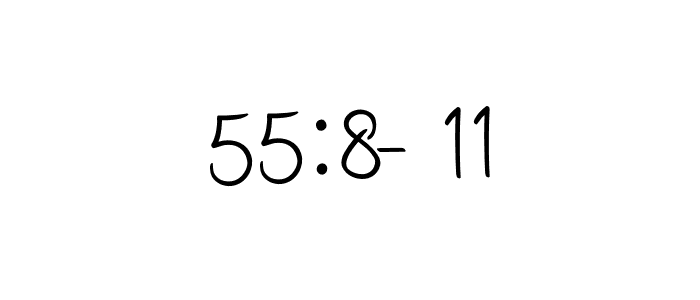 The best way (Autography-DOLnW) to make a short signature is to pick only two or three words in your name. The name 55:8-11 include a total of six letters. For converting this name. 55:8-11 signature style 10 images and pictures png