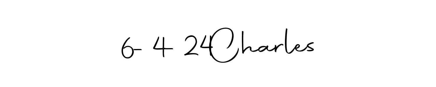 How to make 6-4-24  Charles name signature. Use Autography-DOLnW style for creating short signs online. This is the latest handwritten sign. 6-4-24  Charles signature style 10 images and pictures png