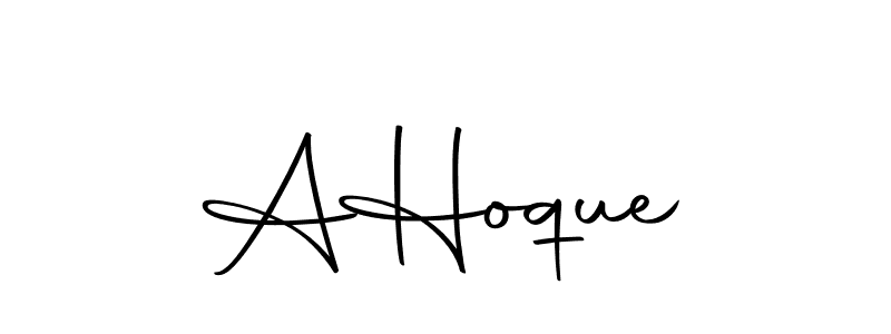 The best way (Autography-DOLnW) to make a short signature is to pick only two or three words in your name. The name A  Hoque include a total of six letters. For converting this name. A  Hoque signature style 10 images and pictures png