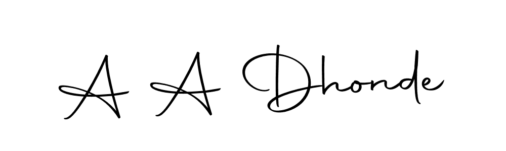 Design your own signature with our free online signature maker. With this signature software, you can create a handwritten (Autography-DOLnW) signature for name A A Dhonde. A A Dhonde signature style 10 images and pictures png