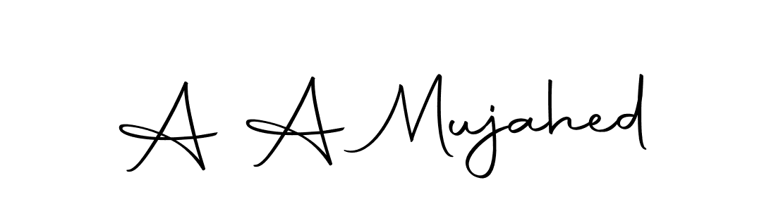 This is the best signature style for the A A Mujahed name. Also you like these signature font (Autography-DOLnW). Mix name signature. A A Mujahed signature style 10 images and pictures png