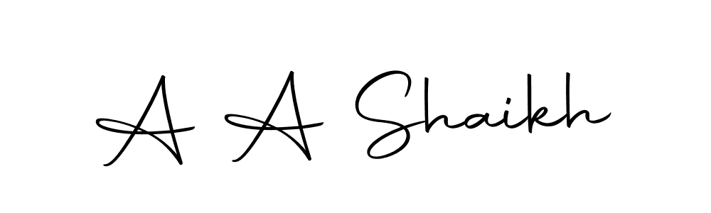 How to make A A Shaikh name signature. Use Autography-DOLnW style for creating short signs online. This is the latest handwritten sign. A A Shaikh signature style 10 images and pictures png