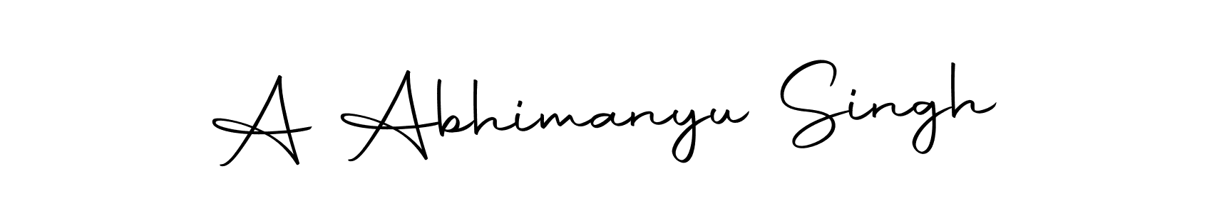 How to make A Abhimanyu Singh name signature. Use Autography-DOLnW style for creating short signs online. This is the latest handwritten sign. A Abhimanyu Singh signature style 10 images and pictures png