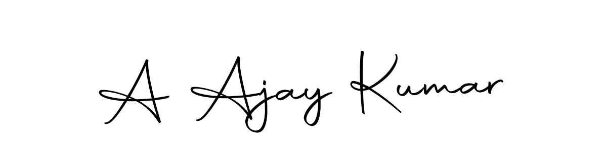 How to make A Ajay Kumar name signature. Use Autography-DOLnW style for creating short signs online. This is the latest handwritten sign. A Ajay Kumar signature style 10 images and pictures png