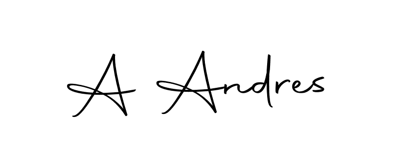 How to make A Andres name signature. Use Autography-DOLnW style for creating short signs online. This is the latest handwritten sign. A Andres signature style 10 images and pictures png