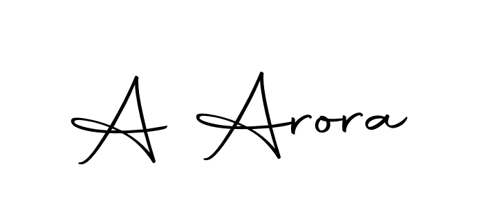 Design your own signature with our free online signature maker. With this signature software, you can create a handwritten (Autography-DOLnW) signature for name A Arora. A Arora signature style 10 images and pictures png