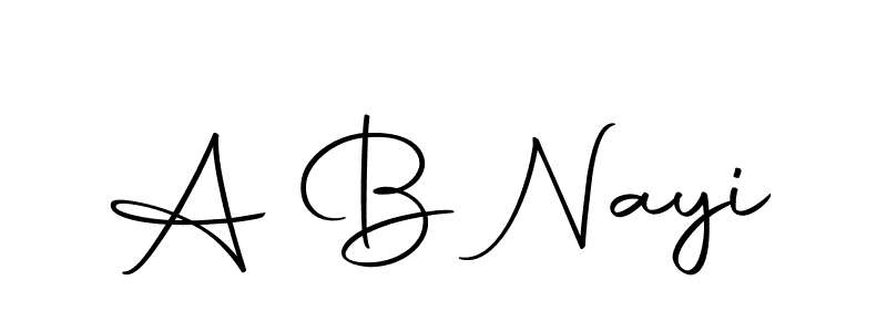 Design your own signature with our free online signature maker. With this signature software, you can create a handwritten (Autography-DOLnW) signature for name A B Nayi. A B Nayi signature style 10 images and pictures png