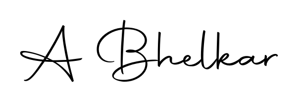 A modern signature idea for name A Bhelkar using Autography-DOLnW font. Clean strokes and elegant curves make it stand out instantly. A Bhelkar signature style 10 images and pictures png
