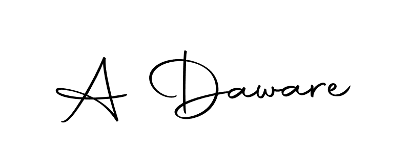 Use a signature maker to create a handwritten signature online. With this signature software, you can design (Autography-DOLnW) your own signature for name A Daware. A Daware signature style 10 images and pictures png