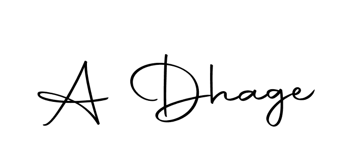 Design your own signature with our free online signature maker. With this signature software, you can create a handwritten (Autography-DOLnW) signature for name A Dhage. A Dhage signature style 10 images and pictures png
