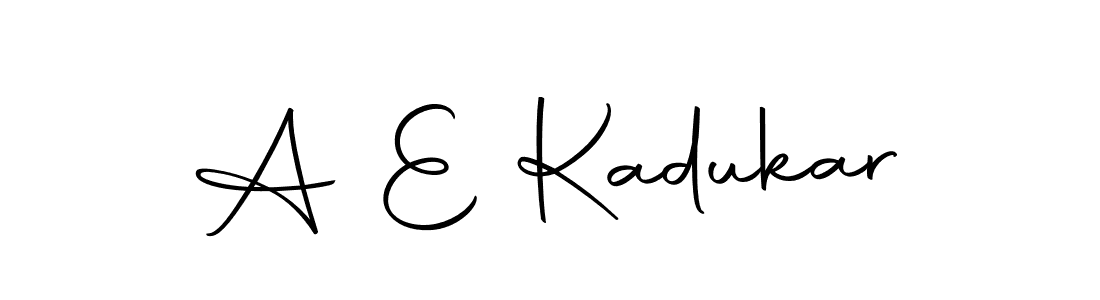 The best way (Autography-DOLnW) to make a short signature is to pick only two or three words in your name. The name A E Kadukar include a total of six letters. For converting this name. A E Kadukar signature style 10 images and pictures png