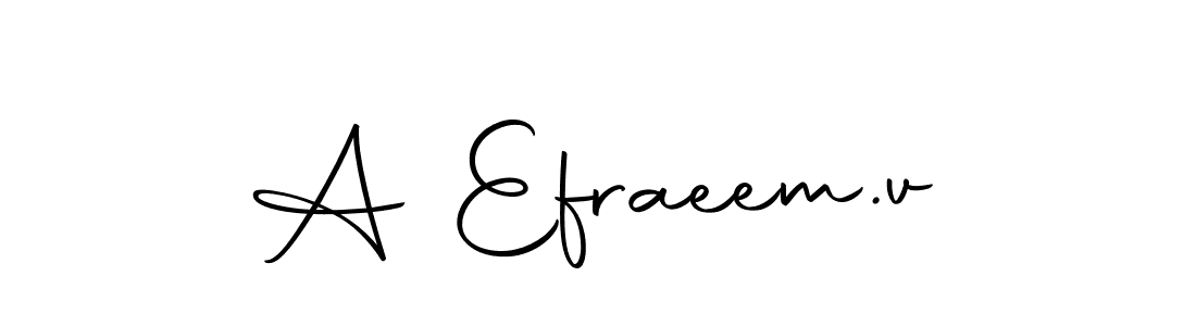 How to make A Efraeem.v name signature. Use Autography-DOLnW style for creating short signs online. This is the latest handwritten sign. A Efraeem.v signature style 10 images and pictures png