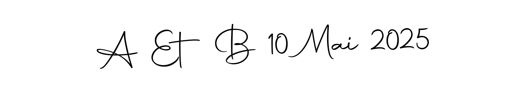 You can use this online signature creator to create a handwritten signature for the name A Et B 10 Mai 2025. This is the best online autograph maker. A Et B 10 Mai 2025 signature style 10 images and pictures png