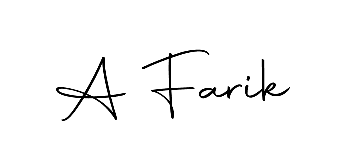 Use a signature maker to create a handwritten signature online. With this signature software, you can design (Autography-DOLnW) your own signature for name A Farik. A Farik signature style 10 images and pictures png