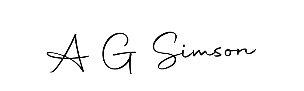 Design your own signature with our free online signature maker. With this signature software, you can create a handwritten (Autography-DOLnW) signature for name A G Simson. A G Simson signature style 10 images and pictures png