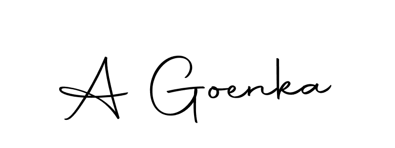 Design your own signature with our free online signature maker. With this signature software, you can create a handwritten (Autography-DOLnW) signature for name A Goenka. A Goenka signature style 10 images and pictures png