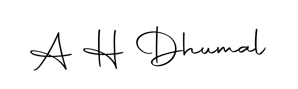 How to make A H Dhumal name signature. Use Autography-DOLnW style for creating short signs online. This is the latest handwritten sign. A H Dhumal signature style 10 images and pictures png