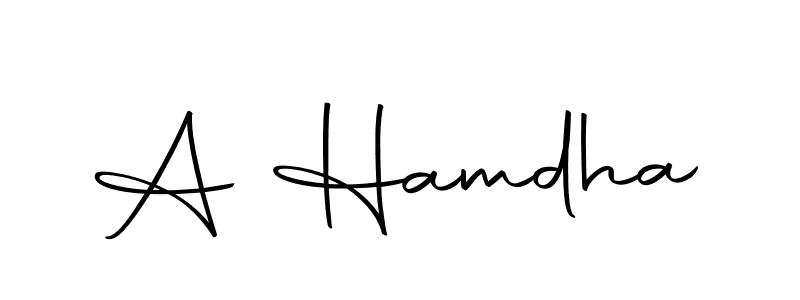 You should practise on your own different ways (Autography-DOLnW) to write your name (A Hamdha) in signature. don't let someone else do it for you. A Hamdha signature style 10 images and pictures png