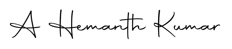 Generate high-definition signature styles for A Hemanth Kumar. The Autography-DOLnW typeface ensures crisp legibility and sophisticated design. A Hemanth Kumar signature style 10 images and pictures png