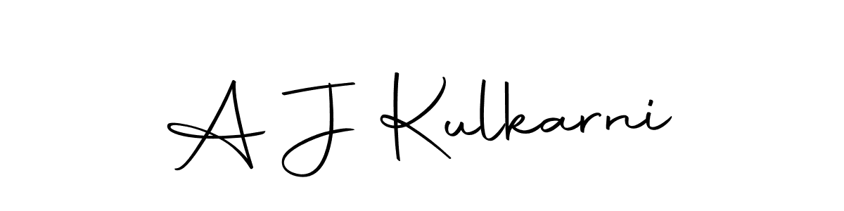 Create a beautiful signature design for name A J Kulkarni. With this signature (Autography-DOLnW) fonts, you can make a handwritten signature for free. A J Kulkarni signature style 10 images and pictures png