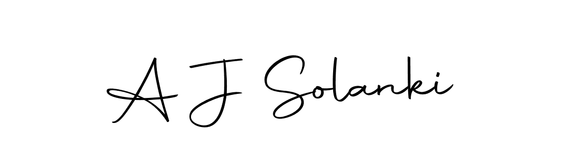 How to make A J Solanki name signature. Use Autography-DOLnW style for creating short signs online. This is the latest handwritten sign. A J Solanki signature style 10 images and pictures png