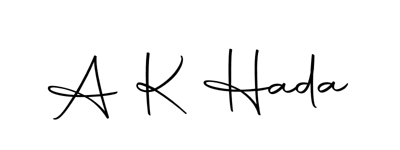 The best way (Autography-DOLnW) to make a short signature is to pick only two or three words in your name. The name A K Hada include a total of six letters. For converting this name. A K Hada signature style 10 images and pictures png