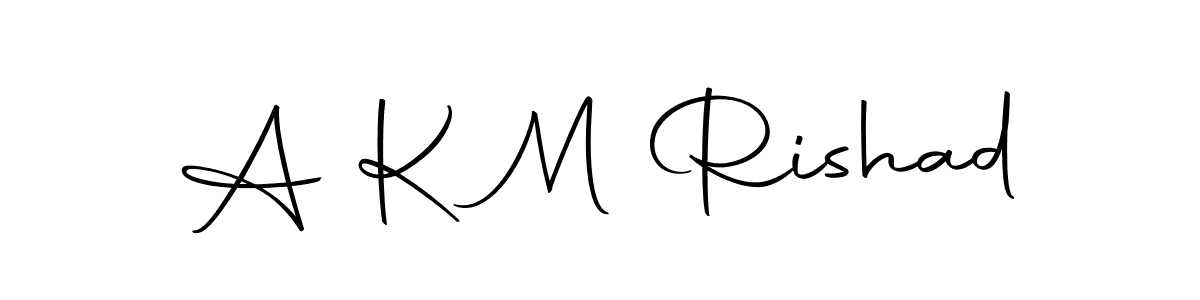 Use a signature maker to create a handwritten signature online. With this signature software, you can design (Autography-DOLnW) your own signature for name A K M Rishad. A K M Rishad signature style 10 images and pictures png