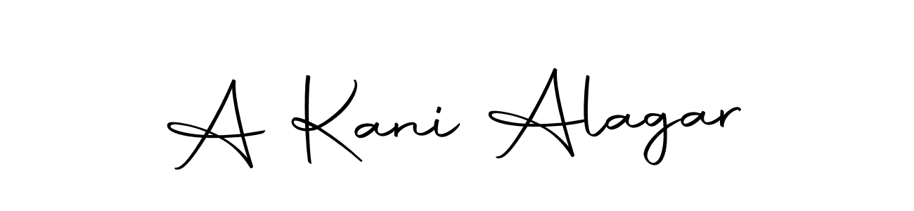 How to make A Kani Alagar name signature. Use Autography-DOLnW style for creating short signs online. This is the latest handwritten sign. A Kani Alagar signature style 10 images and pictures png