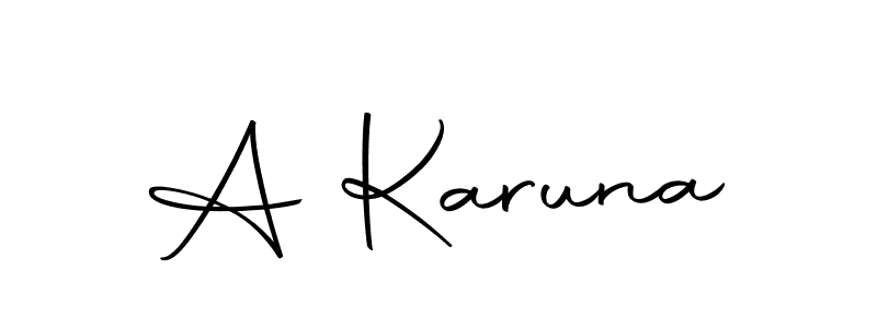 Design your own signature with our free online signature maker. With this signature software, you can create a handwritten (Autography-DOLnW) signature for name A Karuna. A Karuna signature style 10 images and pictures png