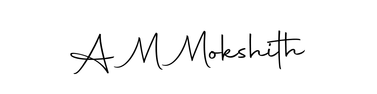 The best way (Autography-DOLnW) to make a short signature is to pick only two or three words in your name. The name A M Mokshith include a total of six letters. For converting this name. A M Mokshith signature style 10 images and pictures png